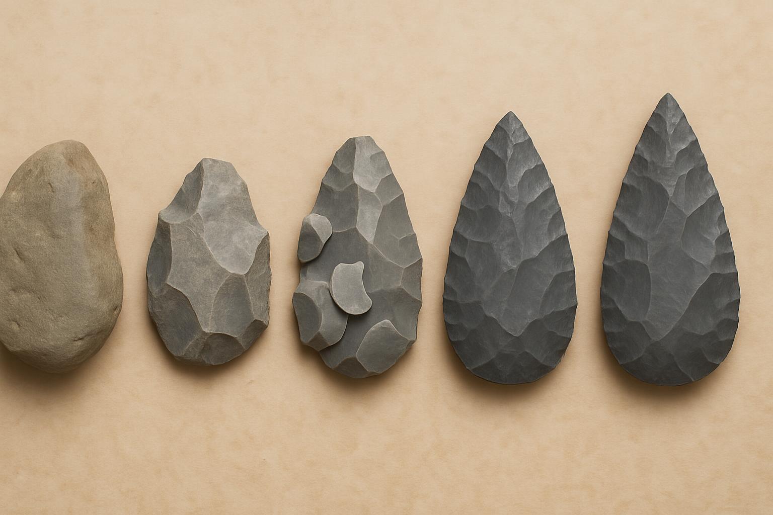 Stone hand axe creation process